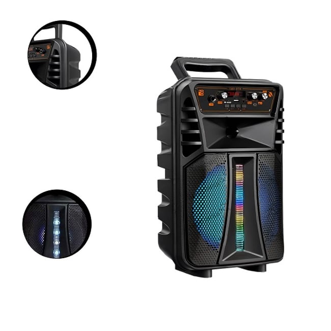 Boxa Portabila, 30W, Bluetooth V5.1, Usb, TF Card, FM, 1500mah, 8", microfon, HD Sound, negru