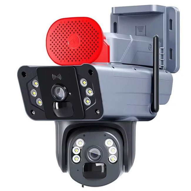 Camera De Supraveghere Dubla, Panou Solar, Conexiune 4G SIM Slot, 3+3 MP FULL HD, 355°, Impermeabil, Alarma, Tracking, Microfon, app O-KAM PRO