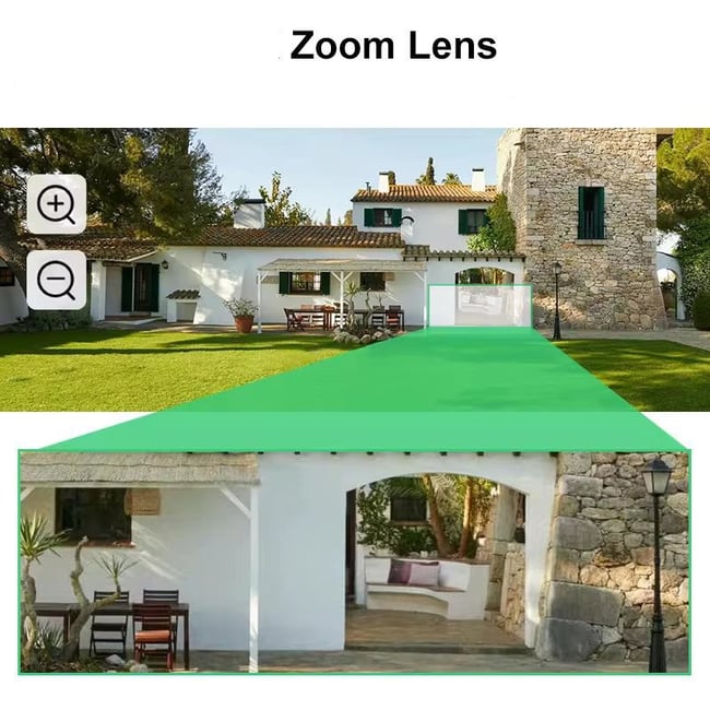 Camera de supraveghere dubla, panou solar, 4G SIM Slot, 4+4 MP HD, 355°, alarma, senzor de miscare, vedere nocturna led ir, microfon