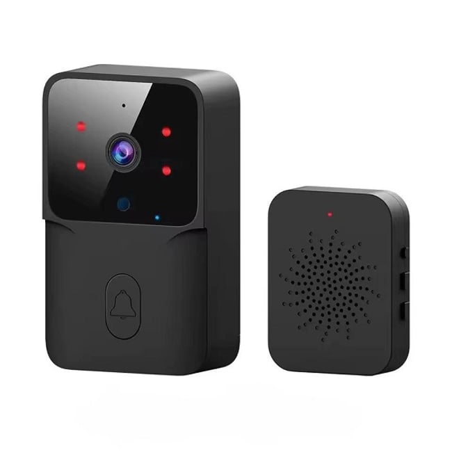 Sonerie Fara fir Wireless VideoGuest, vedere nocturna, Control la distanta prin aplicatie dedicata TuyaSmart, Raza de actiune pana la 150m, Cu microfon bidirectional, Negru, Miromoto®