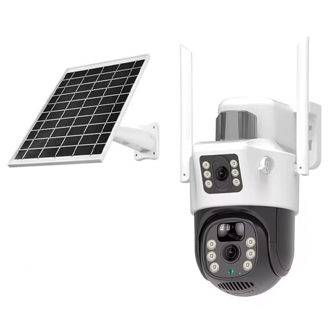 Camera de supraveghere video, panou solar, conexiune WIFI, 6MP, FULL Color Night, 355°, IP66, Zoom, Alarma, microfon, senzor miscare, Smart IR, Miromoto®