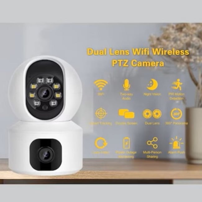 Camera de Supraveghere WIFI, 3MP+3MP, Full HD, Baby Monitor Audio Video, Vedere Nocturna, Senzor Miscare, Control Vocal
