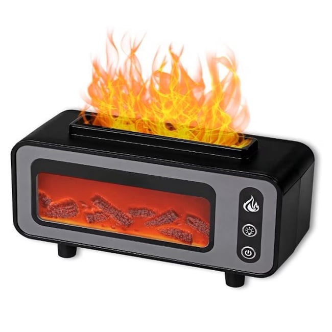 Difuzor cu functie de aromaterapie, umidificator vintage cu 7 culori si iluzie de semineu