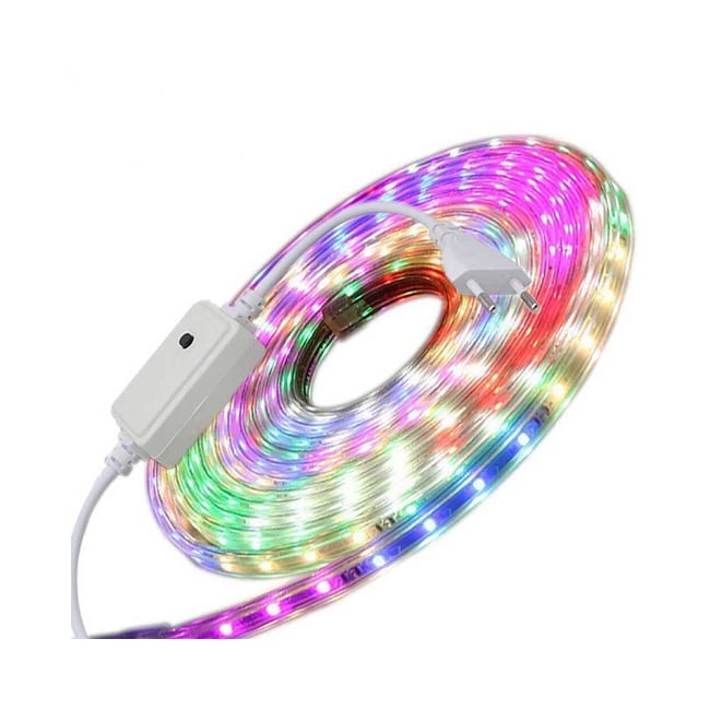 Rola banda led 2835 cu alimentator, RGB, lungime 10 metri, 60 led/1ml, 220V, IP65