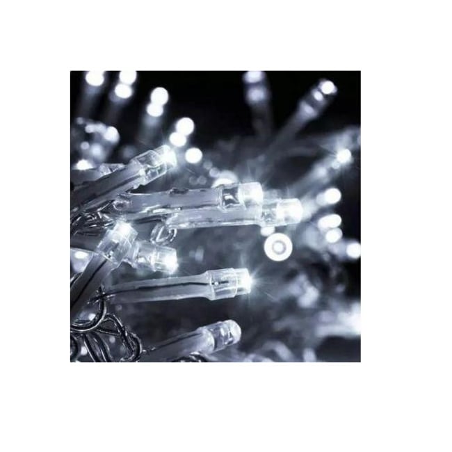 Instalatie de Craciun Perdea tip Turturi Fir Transparent 9 M X 1 M, 384 Leduri, Culoare Alb Rece