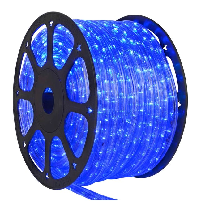 Rola furtun luminos cu Led albastru, 100 metri + alimentator priza inclus