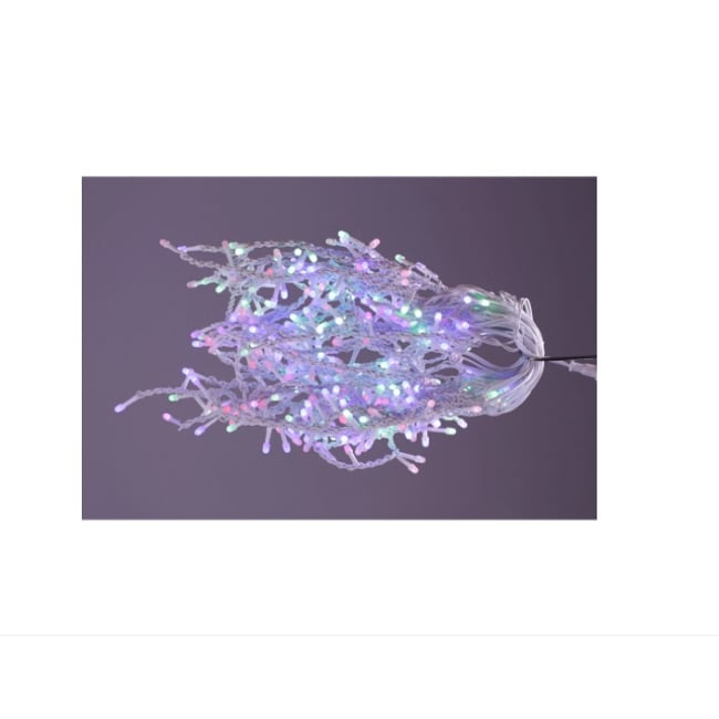 Instalatie De Craciun Multicolora Perdea Tip Turturi Fir Transparent 4 M X 0.6 M, 100 Leduri