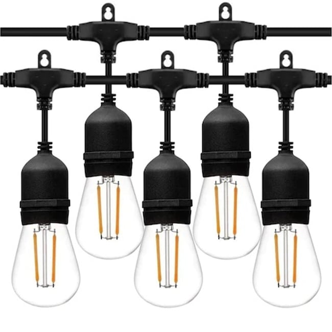 Ghirlanda luminoasa exterior, impermeabila, interconectabila, 10m, fasung E27, lumina calda, cu becuri incluse 4W