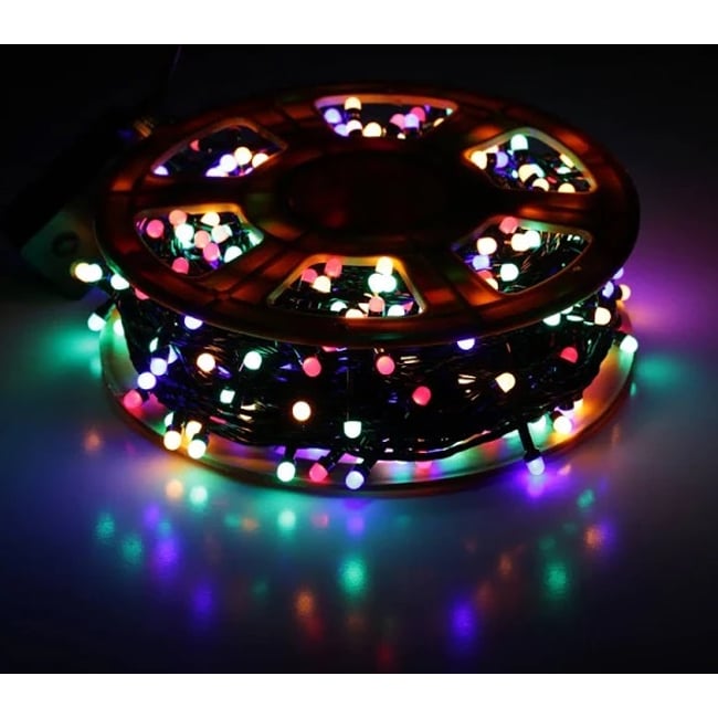 Instalatie De Craciun, Tip Rola, Lungime 50 m, Cu 8 Jocuri De Lumini, Alimentare 220V, Protectie IP44, Pentru Interior/Exterior, Multicolora