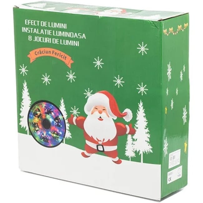 Instalatie De Craciun, Tip Rola, Lungime 50 m, Cu 8 Jocuri De Lumini, Alimentare 220V, Protectie IP44, Pentru Interior/Exterior, Multicolora