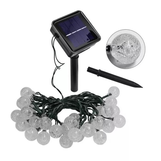 Instalatie Solara cu 50 Globuri Cristal Led lumina Multicolora