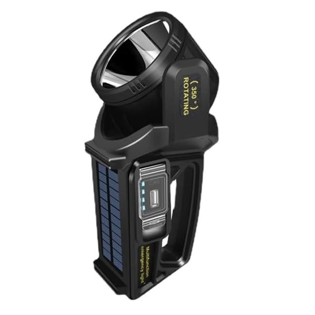 LANTERNA MULTIFUNCTIONALA LED, CU PANOU SOLAR, 350°, FUNCTIE POWERBANK, INDICATOR LED, 9 MODURI DE ILUMINARE