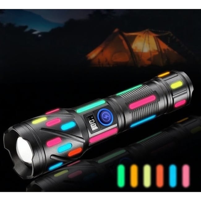 Lanterna de mana cu afisaj digital baterie, 30w, raza de actiune 1000m, acumulator 9600mah, 4.2v 26650