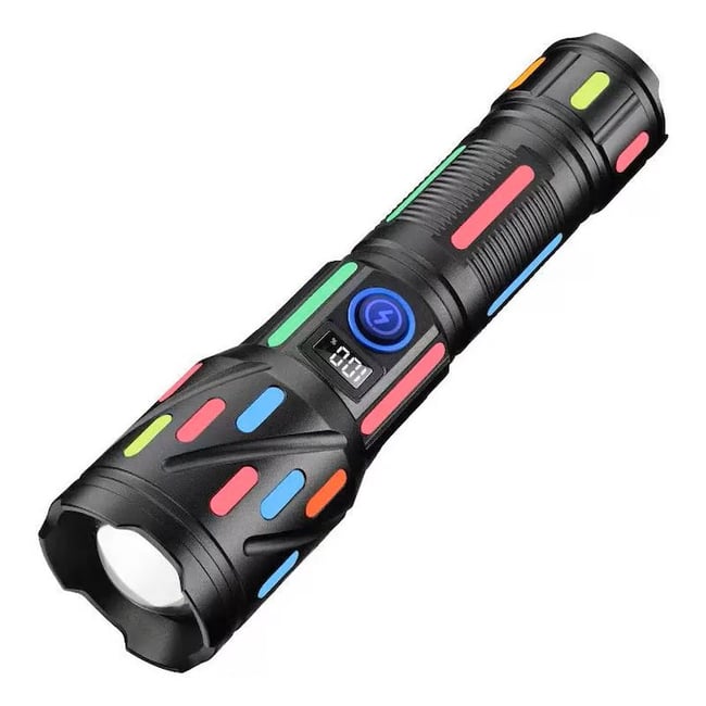 Lanterna de mana cu afisaj digital baterie, 30w, raza de actiune 1000m, acumulator 9600mah, 4.2v 26650