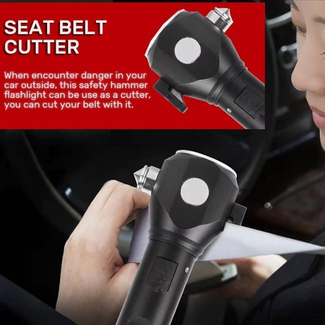 Lanterna reincarcabila, LED, 5 moduri iluminare, 140lm, Type C, magnet, ciocan, sunet de avertizare, 7000k