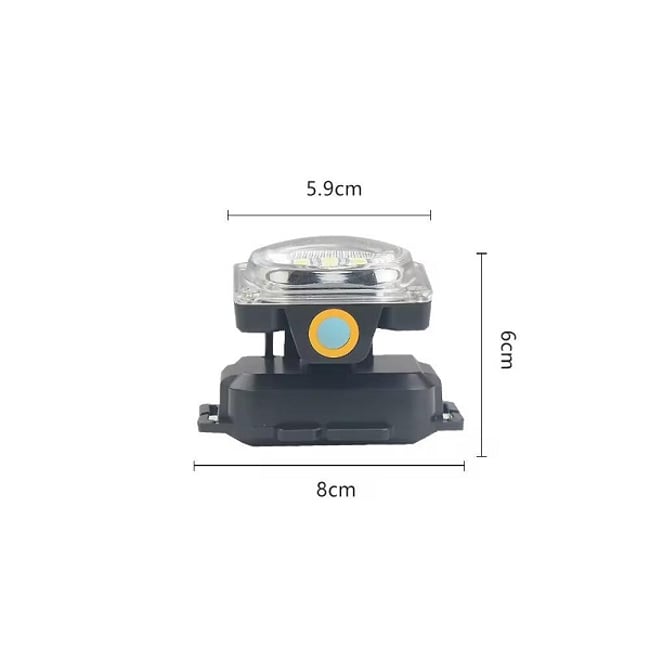 Lanterna de cap reincarcabila, 5w, LED + COB, 2 moduri de iluminare alb + stroboscop rosu, 200lm, ajustabil 180 grade