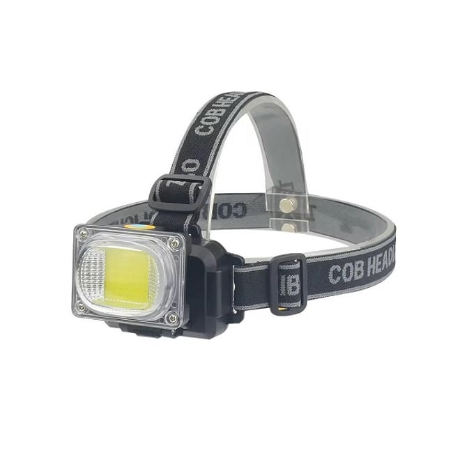 Lanterna de cap reincarcabila, 5w, LED + COB, 2 moduri de iluminare alb + stroboscop rosu, 200lm, ajustabil 180 grade