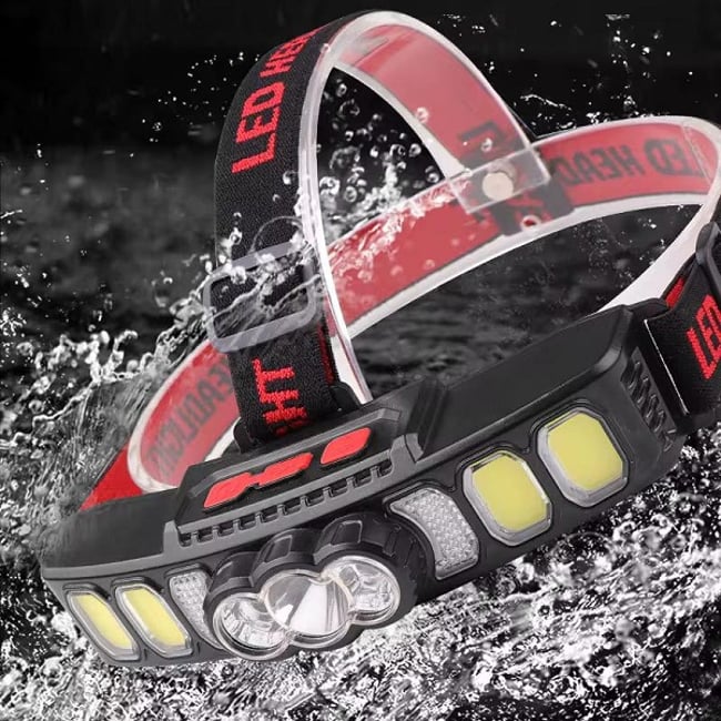 Lanterna de cap reincarcabila, XPE+ COB, 6 moduri de iluminare, 500lm, ip55, 1200mah, incarcare USB-C, 6000k