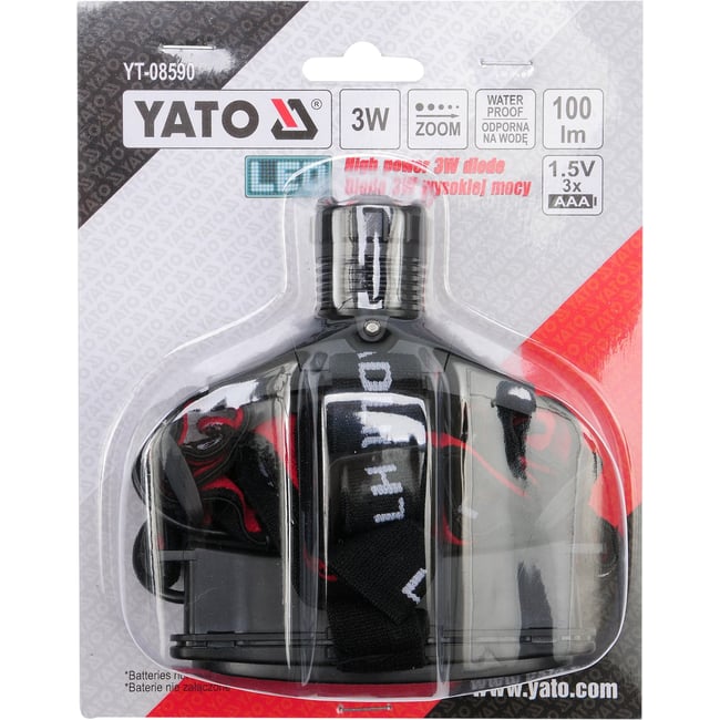 Lanterna frontala, pentru cap, 3W, Yato YT-08590, waterproof