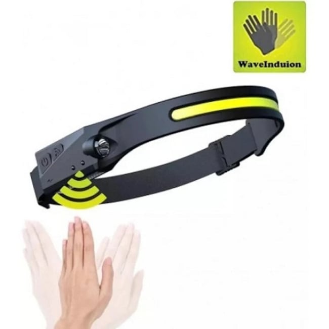 Lanterna De Cap LED, Sursa Banda 1 X COB Ultra-Bright, 1 X XPE, Profesionala, Acumulator, Senzor Miscare