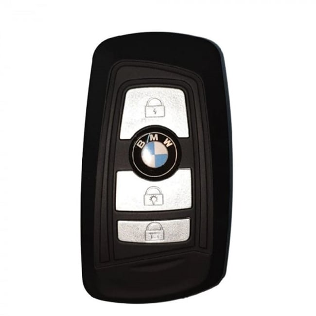 Dispozitiv cu electrosoc profesional pentru autoaparare, tip cheie auto BMW, cu lanterna si sirena