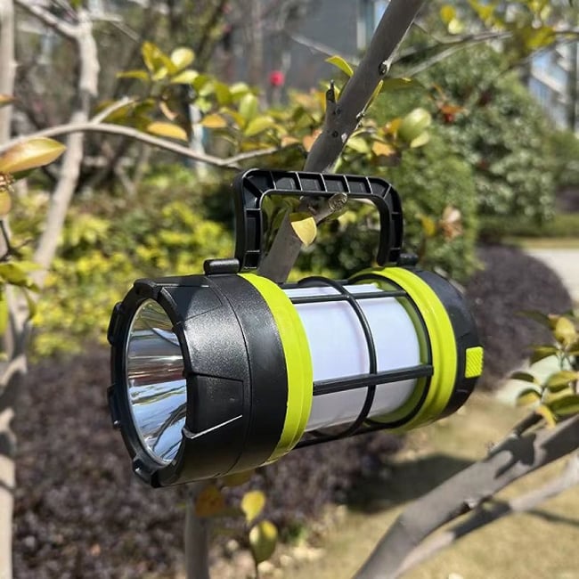 Lanterna reincarcabila led tip felinar, portabila, 2 surse de iluminare, incarcare solara sau prin cablu