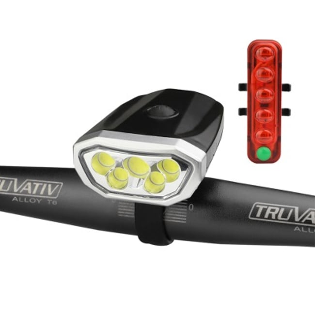 Set de lumini (fata-spate) QX-T0505 reincarcabile pentru bicicleta