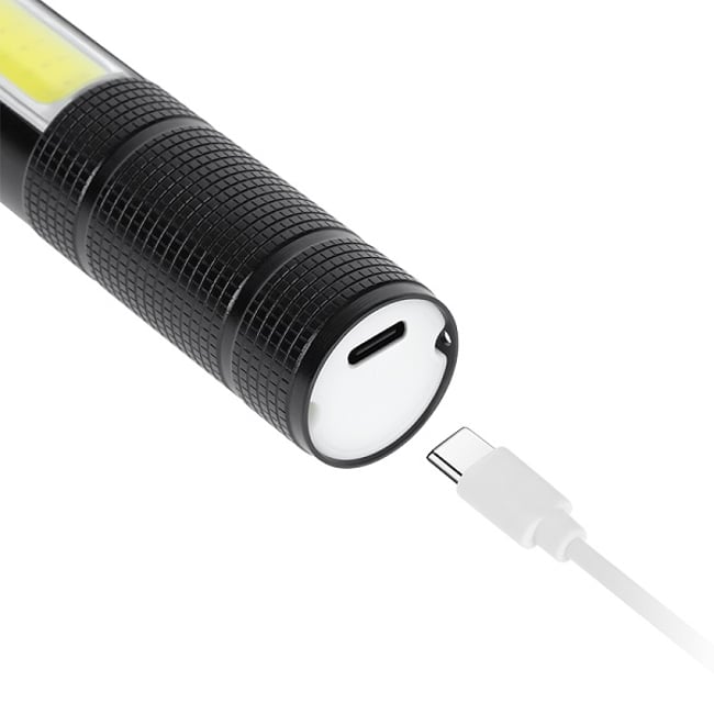 Lanterna reincarcabila, LED, 4 moduri iluminare, 285lm, Type C, magnet, ciocan, cutter