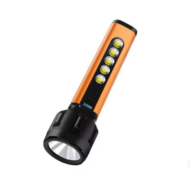 Lanterna reincarcabila, LED+COB, 2 moduri iluminare, 5W, aluminiu+abs, ip44, 500 lumeni