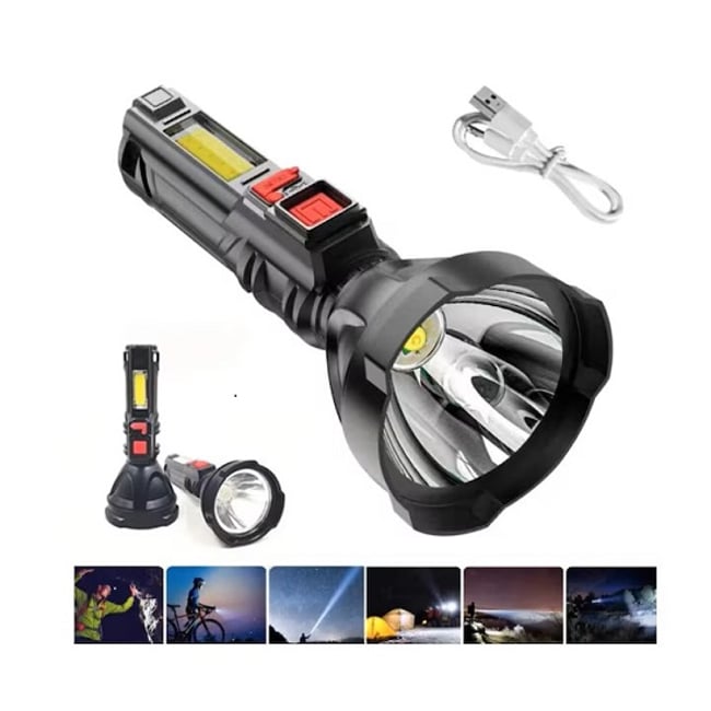 LANTERNA CU ACUMULATOR, 1200MAH SI INCARCARE USB, 5V, 10W, 4 FUNCTII