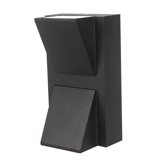 Aplica led de exterior, 2x5 W, negru, sticla si metal, culoare alb rece 6500K