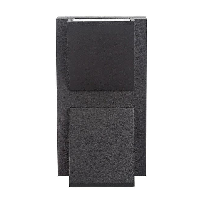 Aplica led de exterior, 2x5 W, negru, sticla si metal, culoare alb rece 6500K