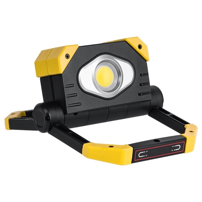 Lampa de lucru LED, 2 x 9.5 W, Cob acumulator 3.7 V, 5 Ah, magnet, galben/negru