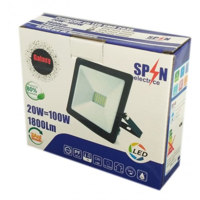 Proiector Led SMD Galaxy, 20W=100W, 6000K, Lumina Rece