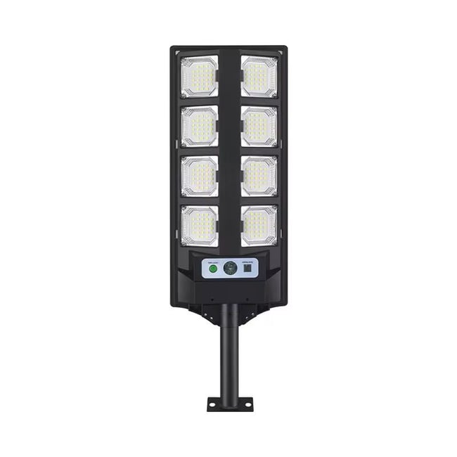 Lampa solara stradala cu panou solar si telecomanda, 70W, suport metalic, 8 celulele led, rezistent la apa, senzor de miscare si lumina