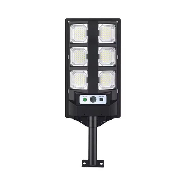 Lampa solara stradala cu panou solar si telecomanda, 50W, suport metalic, 6 celulele led, rezistent la apa, senzor de miscare si lumina