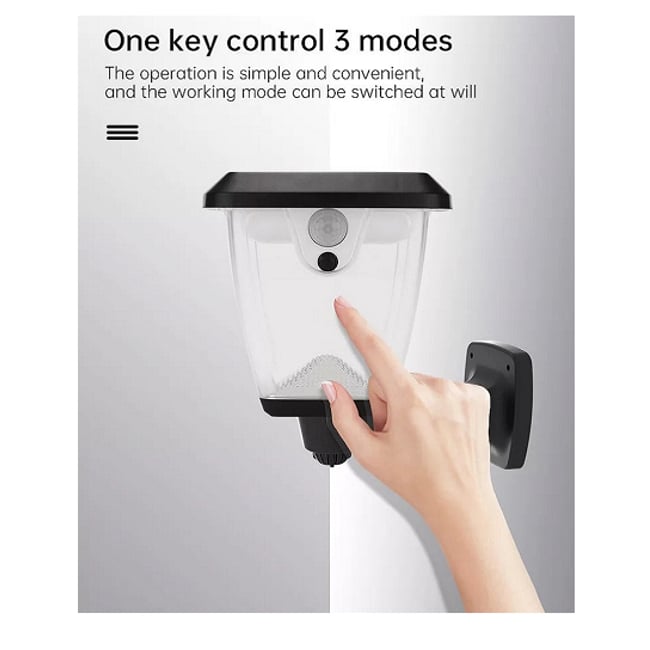 Lampa solara LED GDPLUS, cu senzor de miscare, 30 W, neagra, exterior