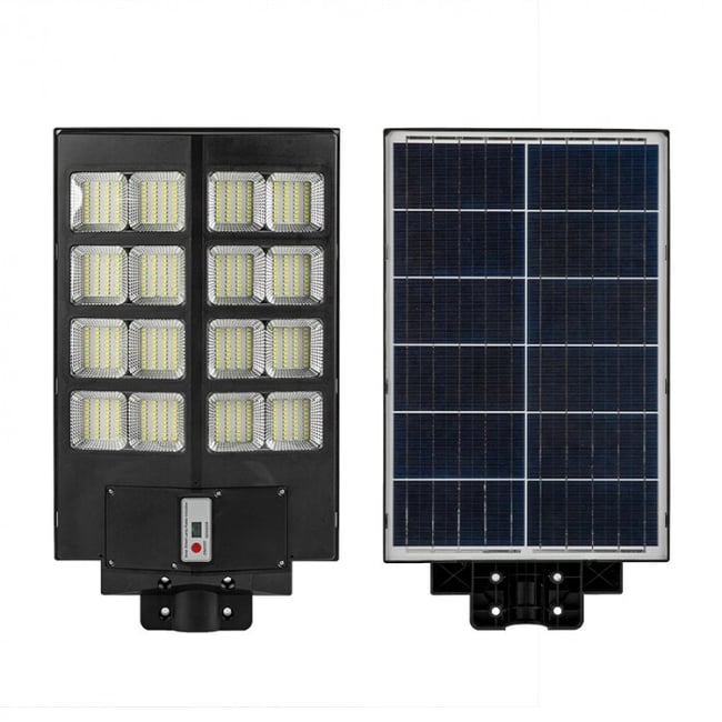 Lampa solara stradala cu panou solar si telecomanda, 800 W, Jortan JT-BKRT-800W, suport metalic, rezistent la apa