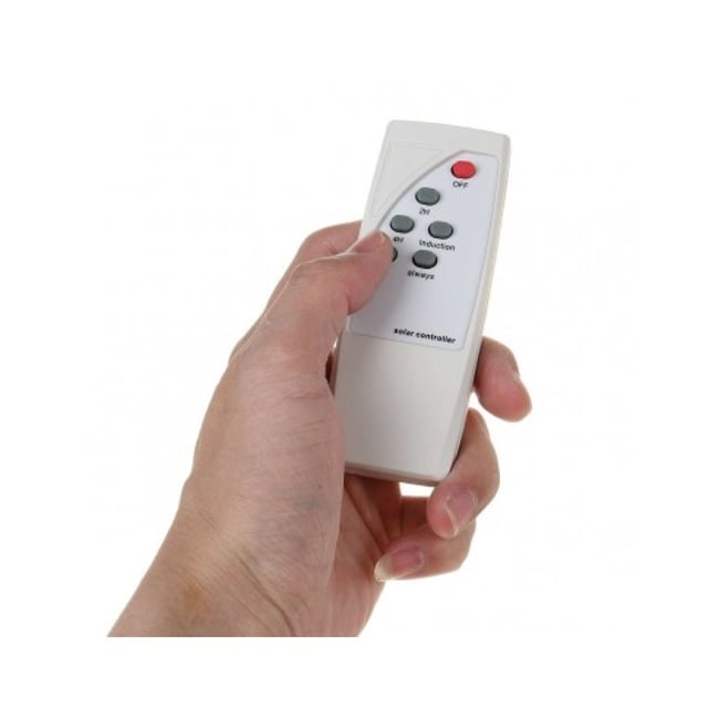 Proiector cu panou solar Jortan, 50 W, IP66, 6500 K, cu telecomanda inclusa si senzor de lumina