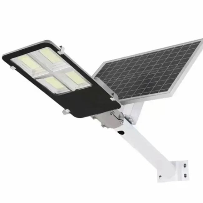 Lampa solara stradala cu panou solar si telecomanda, 300 W, Jortan JT-A73JR-2411-13, suport metalic, rezistent la apa