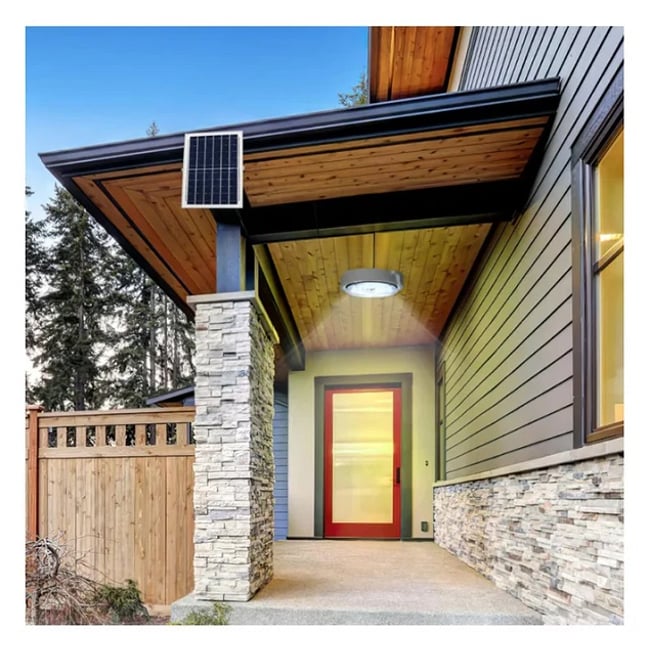 Aplica plafoniera cu panou solar, 60W, lumina alb rece + alb cald combinat, ip44, telecomanda