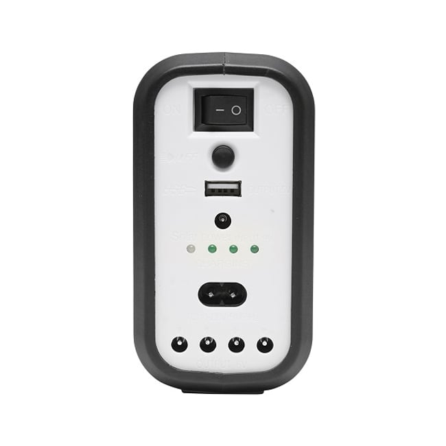 Kit iluminat portabil LED cu 3 becuri/proiector, panou solar si baterie 6V, 3Ah pentru pescuit camping GD-8017COB