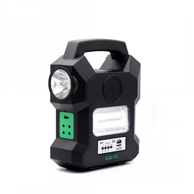 Kit Solar Portabil Gdlite, USB, Bluetooth, Radio FM, MP3, 4 Becuri Incluse, Negru