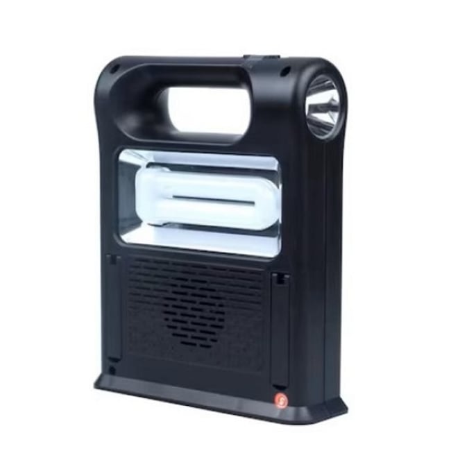 Kit Panou Solar 30W, Acumulator Lithium, 1 x USB, Lanterna, 2 Becuri Incluse, Radio FM, Bluetooth