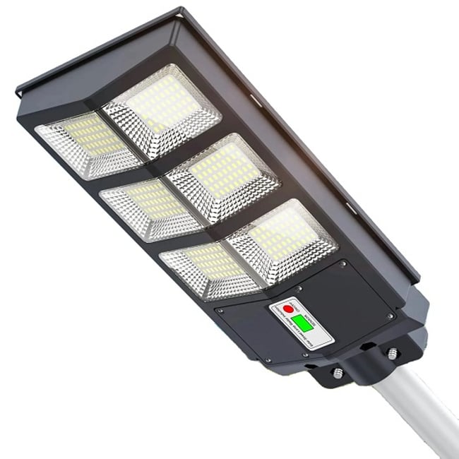 LAMPA SOLARA STRADALA CU PANOU SOLAR SI TELECOMANDA, 300 W , REZISTENT LA APA
