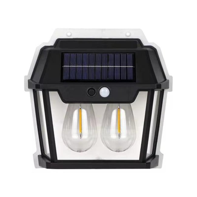 Lampa solara de perete cu senzor de miscare, 28W, 2 becuri Led, IP65, Acumulator 3.7v