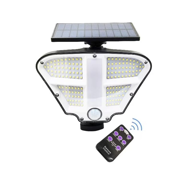 Lampa solara LED cu senzor de miscare si telecomanda,160 x LED, 400 lm, IP 65, 3 surse de iluminare