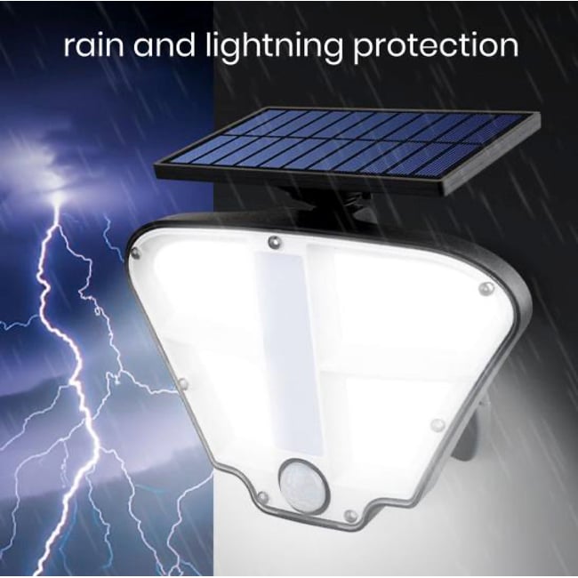 Lampa solara LED cu senzor de miscare si telecomanda,160 x LED, 400 lm, IP 65, 3 surse de iluminare