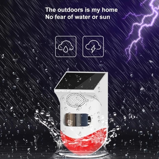 Alarma Cu Incarcare Solara Si Telecomanda Pentru Exterior