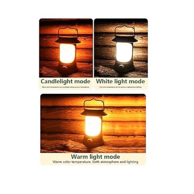 Lampa Solara, Retro Camping, Reincarcabila, Trepte de Intensitate, Verde